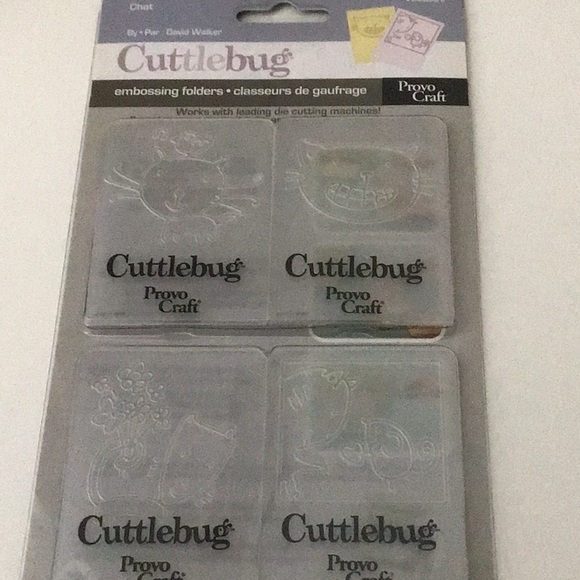 4 Sets Cuttlebug Embossing Folders Cat Dog Girl - Picture 6 of 9